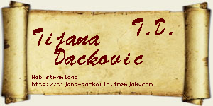Tijana Dačković vizit kartica